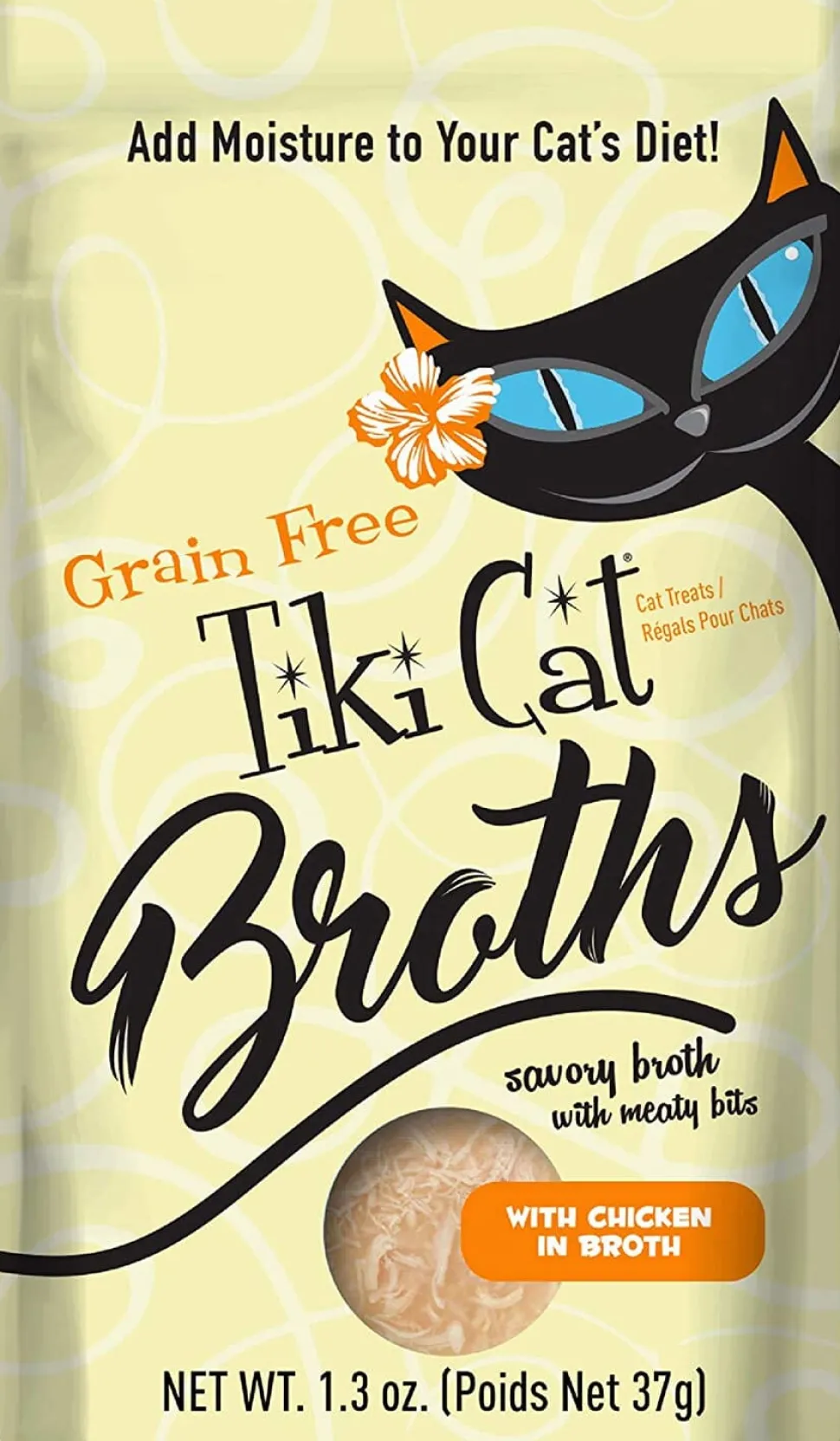 Tiki Cat Chicken Broth Cat Food Toppers - 1.3 Oz Pouch - Pack of 12
