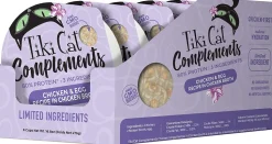 Tiki Cat Complements Chicken& Egg Cat Food Toppers and Crunchers - 2.1 oz Cups - Case of 8