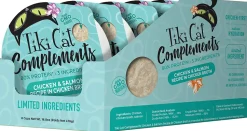 Tiki Cat Complements Chicken & Salmon Cat Food Toppers and Crunchers - 2.1 oz Cups - Case of 8