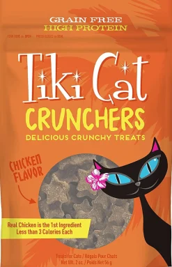 Tiki Cat Crunchers - Chicken & Pumpkin Cat Food Toppers - 2 Oz Pouch - Pack of 6