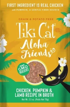 Tiki Cat Grain-Free Aloha Friends Chicken & Lamb Wet Cat Food in Pouches - 2.5 oz Pouches - Case of 12