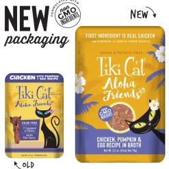 Tiki Cat Grain-Free Aloha Friends Chicken & Egg Wet Cat Food in Pouches - 2.5 oz Pouches - Case of 12