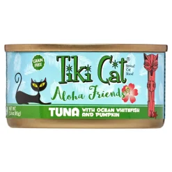 Tiki Cat Grain-Free Aloha Friends Tuna with Ocean Whitefish & Pumpkin Canned Cat Food - 3 oz Cans - Case of 12