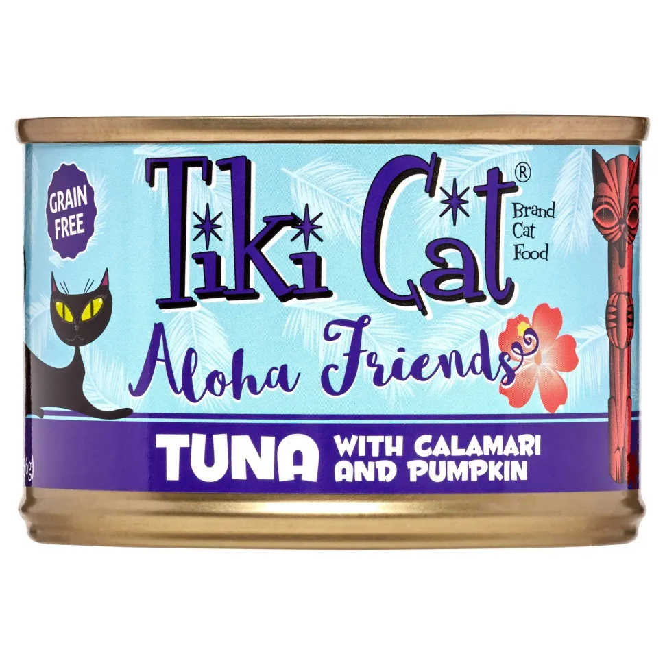 Tiki Cat Grain-Free Aloha Friends Tuna with Calamari & Pumpkin Canned Cat Food - 5.5 oz Cans - Case of 8