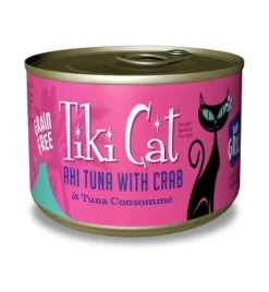 Tiki Cat Hana Grill Canned Cat Food - Ahi Tuna with Crab - Case of 8