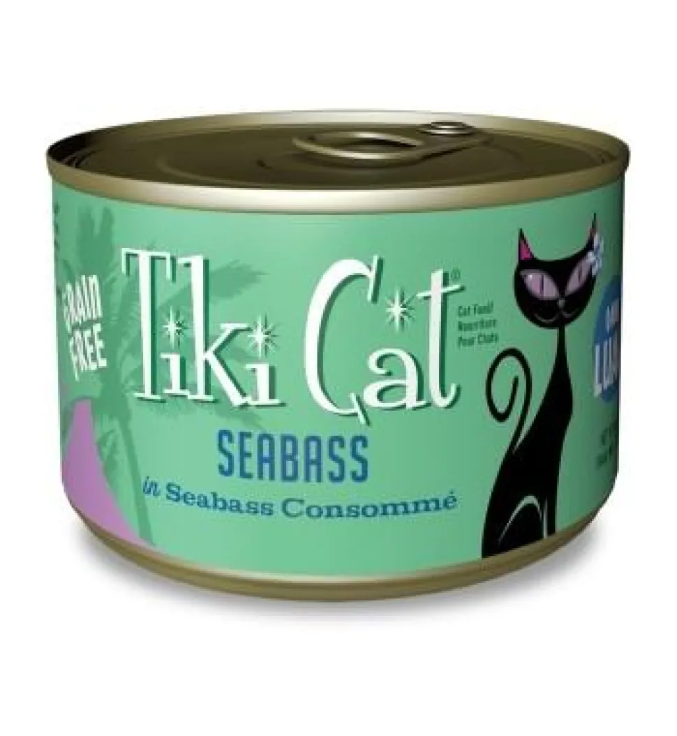 Tiki Cat Oahu Lua Canned Cat Food - Seabass - Case of 8