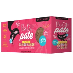 Tiki Cat Pate Variety Pack Canned Cat Food - 2.8 oz Cans - Case of 12