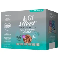 Tiki Cat Silver Tuna & Mackerel in Tuna Broth Canned Cat Food - 2.8 oz Can - Case of 6
