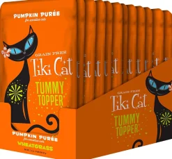 Tiki Cat Tummy Topper Pumpkin & Wheatgrass Cat Food Toppers - 1.5 Oz Pouch - Pack of 12