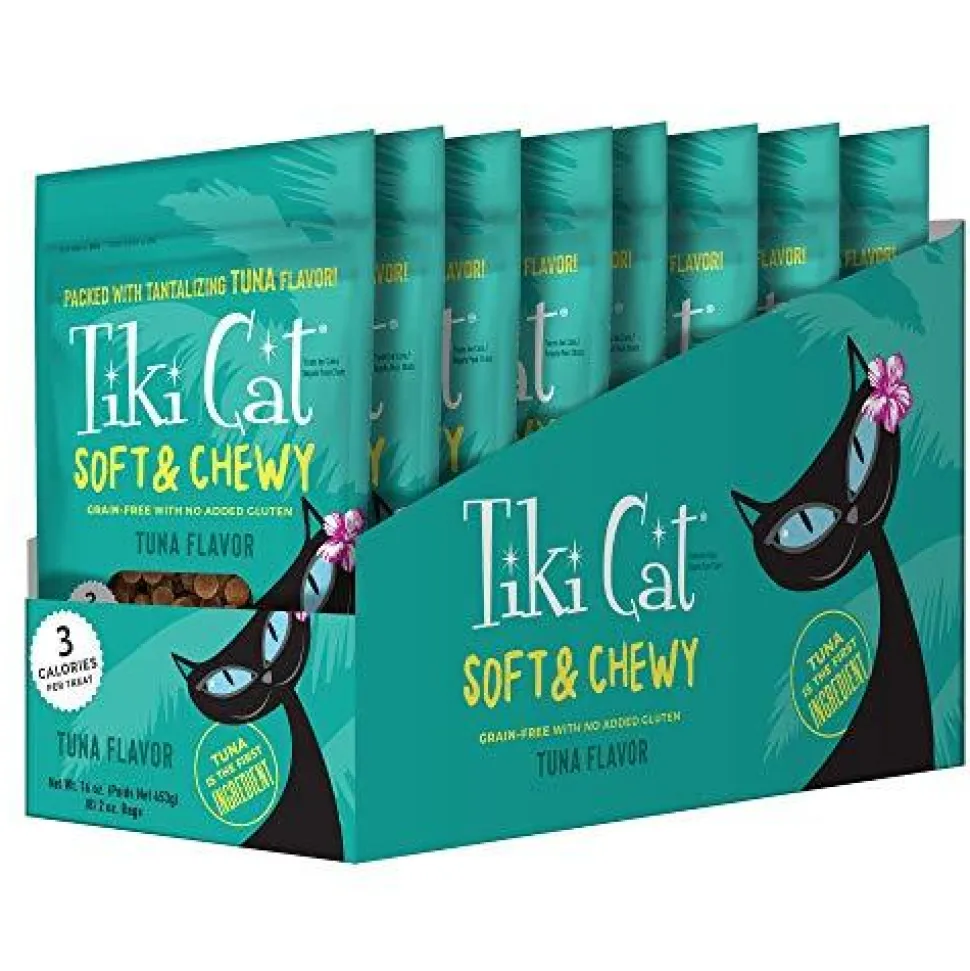Tiki Cat Tuna Treat Soft and Chewy Cat Treats - 2 oz Bag - Case of 8