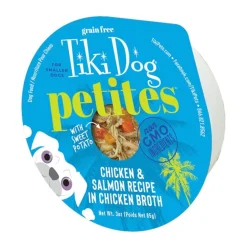 Tiki Dog Aloha Petite Cups Chicken & Salmon Wet Dog Food Trays - 3 Oz Cups - 4 Pack