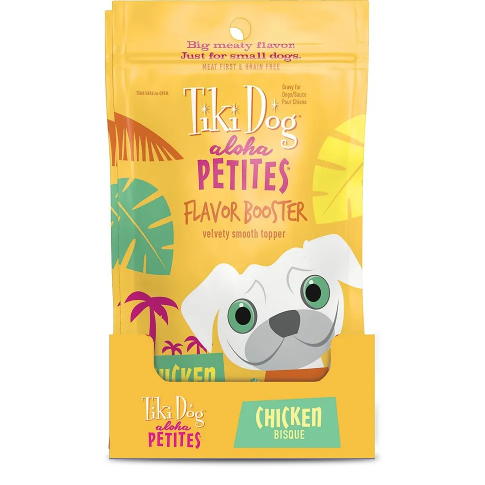 Tiki Dog Aloha Petites Flavor Booster Chicken Dog Food Topper and Mixer - 1.5 oz Pouches - Case of 12