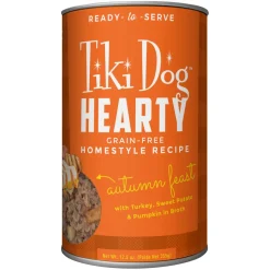 Tiki Dog Hearty Hearty Turkey Canned Dog Food - 12.5 oz Can - Case of 12