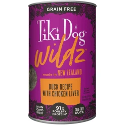 Tiki Dog Non-GMO Wildz Duck Wet Whole Dog Food - 13.2 oz Can - Case of 12