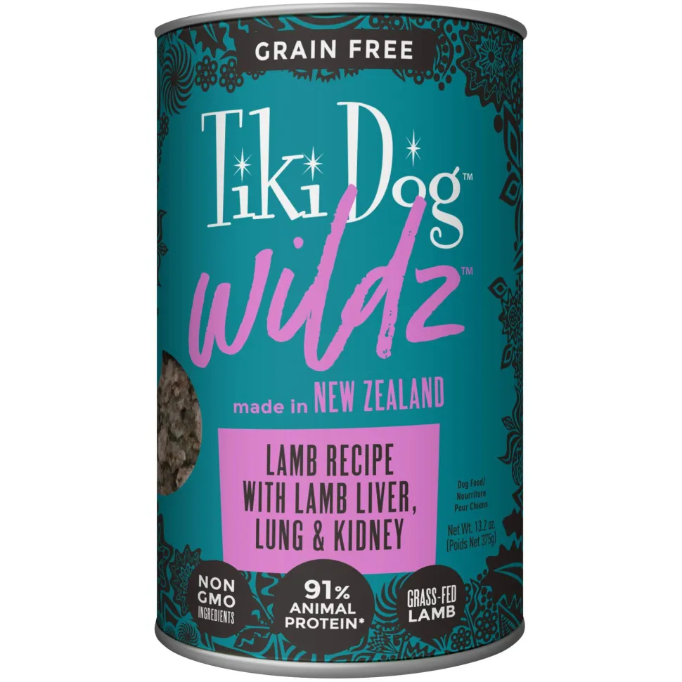 Tiki Dog Non-GMO Wildz Lamb Wet Whole Dog Food - 13.2 oz Can - Case of 12