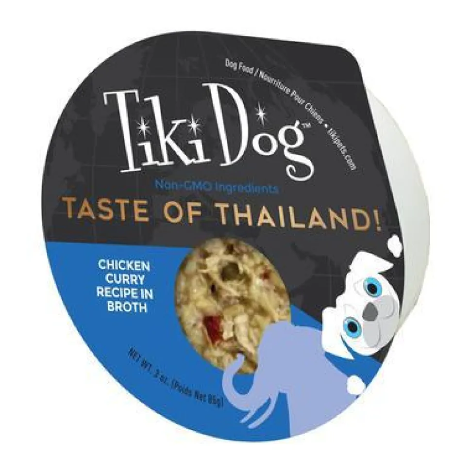 Tiki Dog Petites™ Gourmet International Taste of Thailand! Chicken Curry Prepared Dog Food - 3 oz Cup - Case of 6