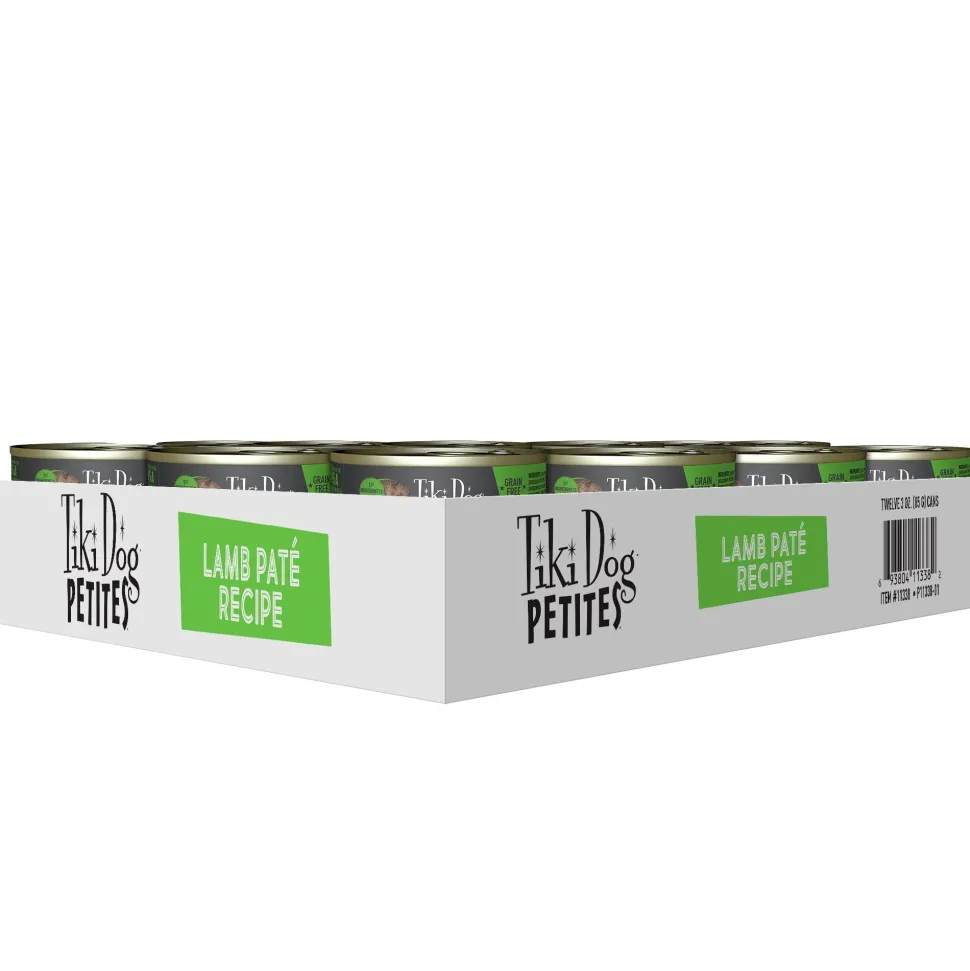 Tiki Dog Petites Lamb Pate Canned Wet Dog Food - 3 oz Cans - Case of 12