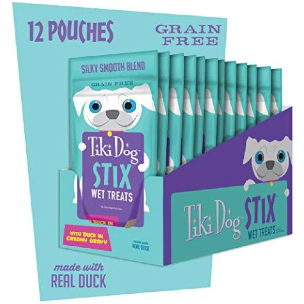 Tiki Dog STIX Duck Mousse Dog Food - 3 oz Bag (6/0.5 oz Tubes per Bag) - Case of 12