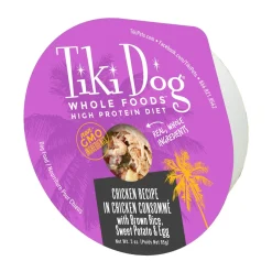 Tiki Dog Wholefoods Chicken / Chicken Consommé Canned Dog Food - 3 oz Cans - Case of 4