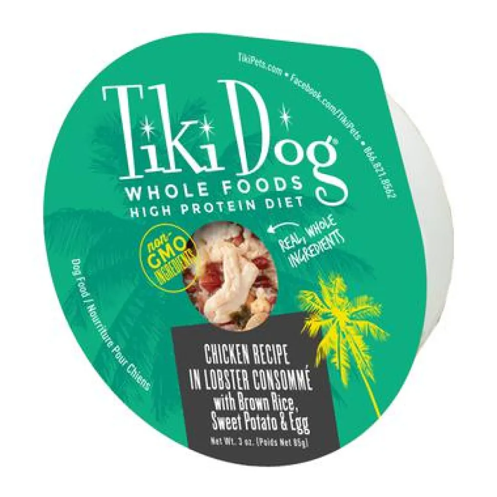 Tiki Dog Wholefoods Chicken / Lobster Consommé Canned Dog Food - 3 oz Cans - Case of 4