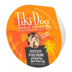 Tiki Dog Wholefoods Chicken / Crab Consommé Canned Dog Food - 3 oz Cans - Case of 4