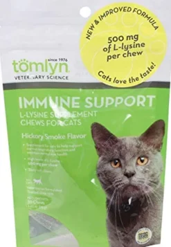 Tomlyn Immune Support L-Lysine Chews Cat Supplements - Hickory Smoke - 30 Count