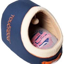 Touchdog ® 'Active-Play' Vintage Emblem Panoramic Cat Bed w/ Teaser Toy