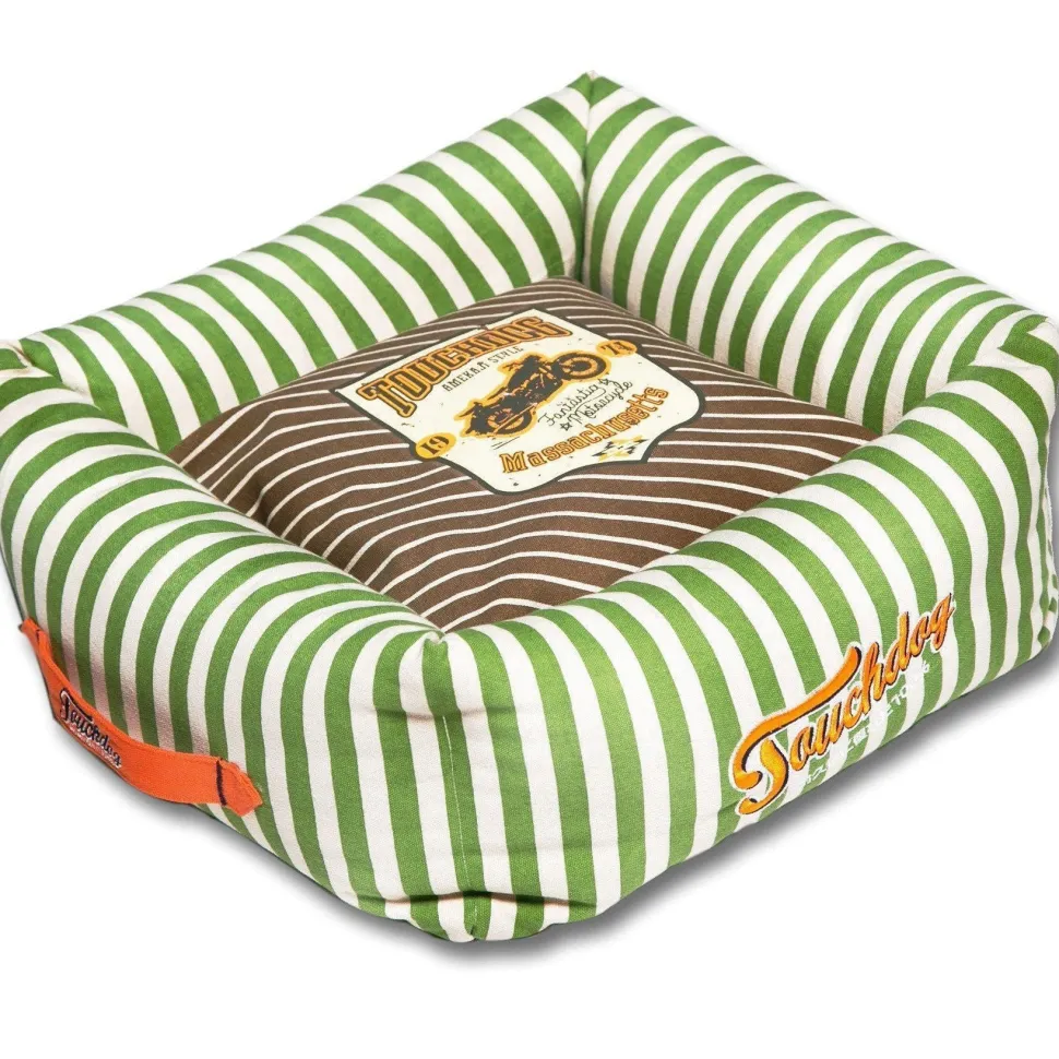 Touchdog ® 'Neutral-Striped' Squared Designer Dog Bed