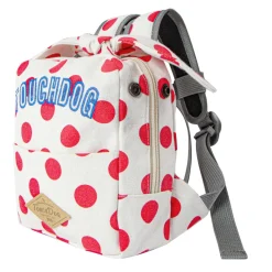 Touchdog ® Polka Dot Large Pocketed Zippered Duffle Dog Backpack and Harness