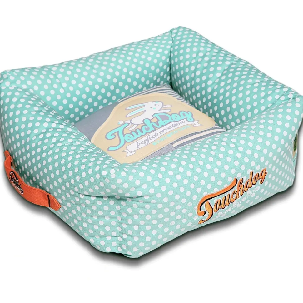 Touchdog ® 'Polka-Striped' Designer Premium Squared Dog Bed