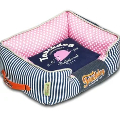 Touchdog ® 'Polka-Striped' Rectangular Designer Premium Dog Bed