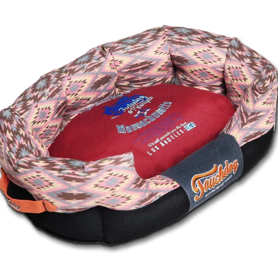 Touchdog ® '70's Vintage-Tribal' Ultra-Plush Rectangular Rounded Dog Bed