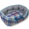 Touchdog 'Archi-Checked' Designer Plaid Oval Dog Bed