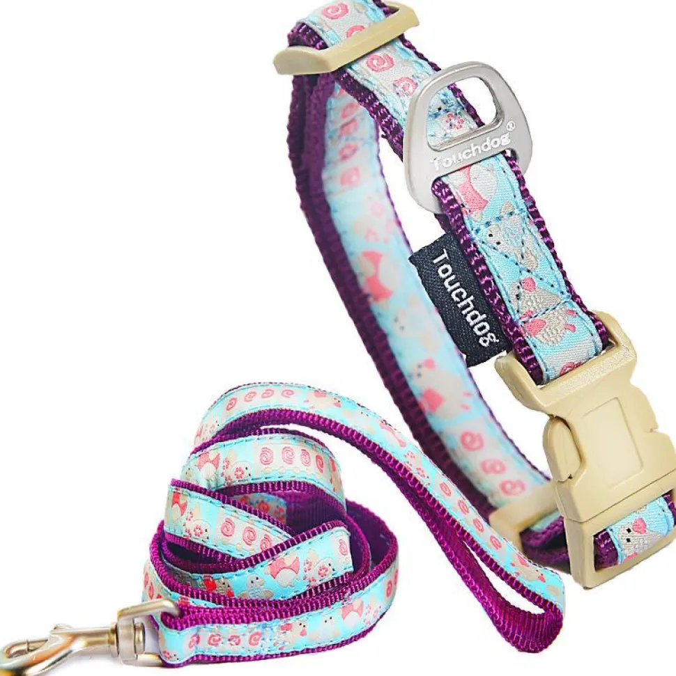 Touchdog 'Avery Patterned' Tough Stitched Embroidered Collar and Leash