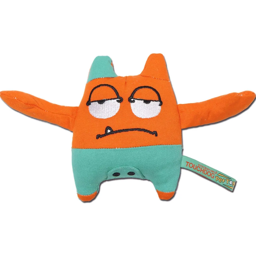 Touchdog Cartoon Monster Plush Dog Toy - Orange