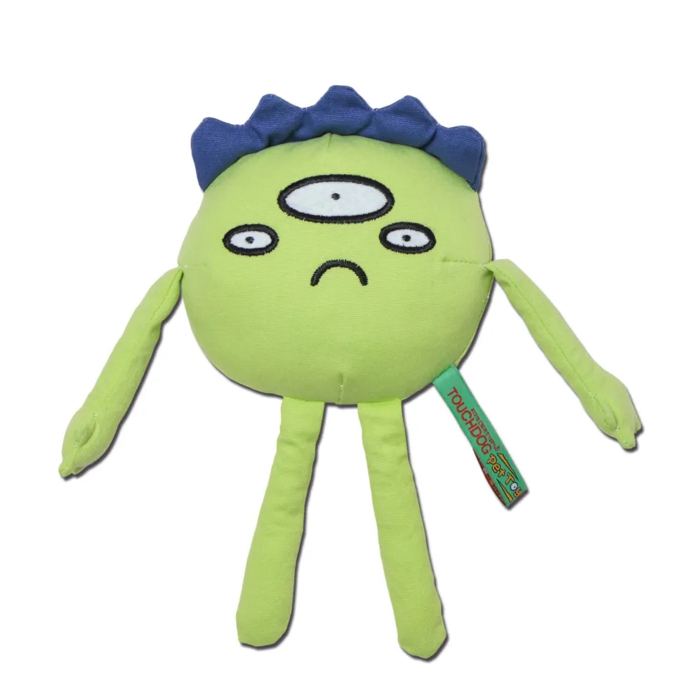 Touchdog Cartoon Monster Plush Dog Toy - Green