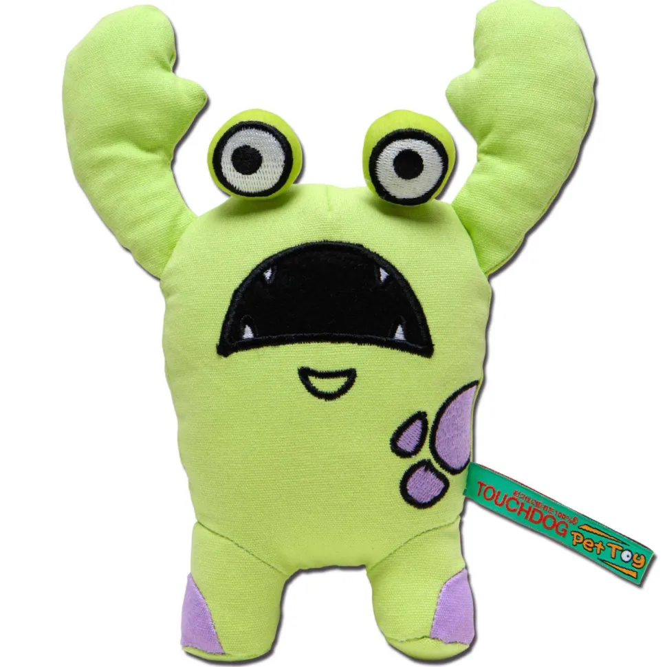 Touchdog Cartoon Up-for-Crabs Monster Plush Dog Toy