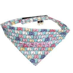 Touchdog Designer Hook-and-Loop Pet Bandana - Aqua
