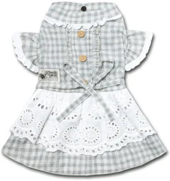 Touchdog 'I love Poochi' Classical Plaid Fashion Designer Dog Dress