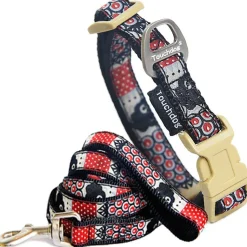 Touchdog 'Owl-Eyed' Tough Stitched Embroidered Collar and Leash