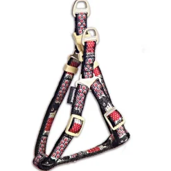 Touchdog Tough Stitched Durable Embroidered Leash and Harness - Black