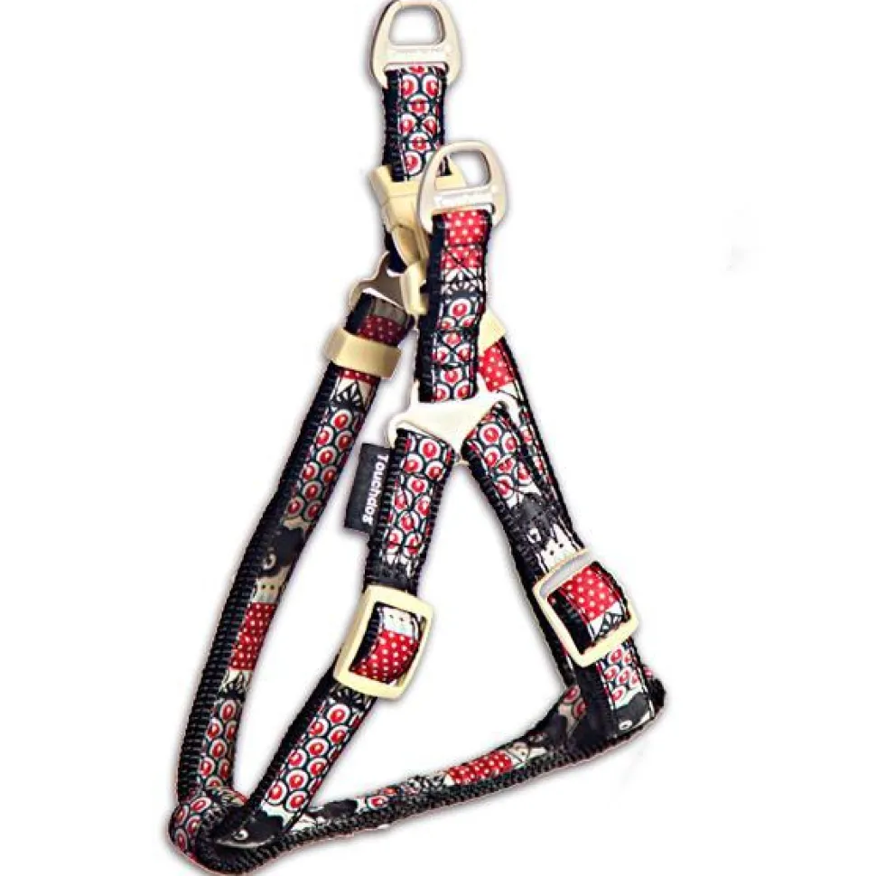 Touchdog Tough Stitched Durable Embroidered Leash and Harness - Black