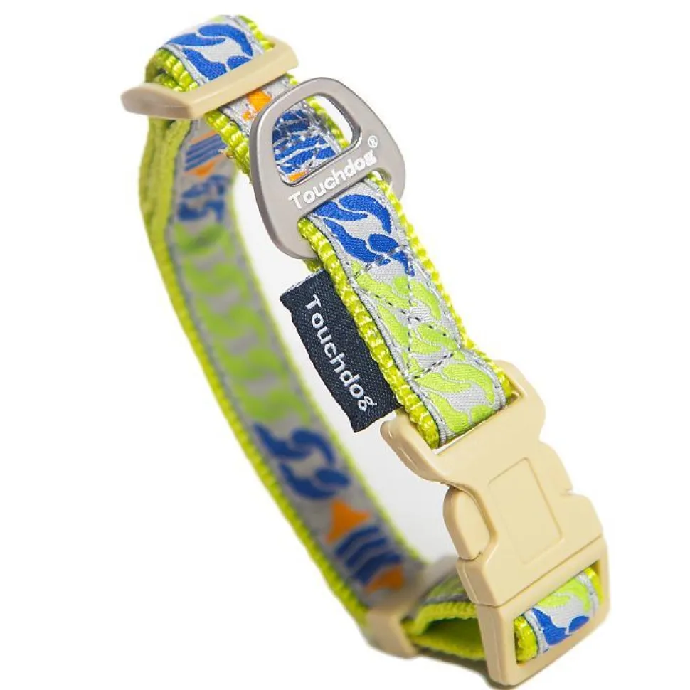 Touchdog Tough Stitched Durable Embroidered Collar and Leash - Yellow
