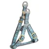 Touchdog Tough Stitched Durable Embroidered Leash and Harness - Blue
