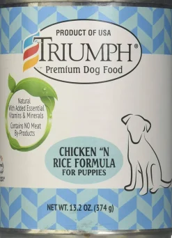Triumph Chicken-Rice Puppy and Dog Canned Food - 13.2 oz - Case of 12