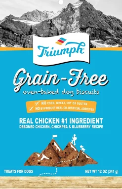 Triumph Free Spirit Grain-Free Oven Baked Deboned Chicken Dog Biscuits - 12 oz - Case of 6