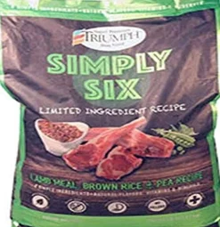 Triumph Simply Six Lamb Meal, Brown Rice & Pea Dry Dog Food - 28 lb Bag