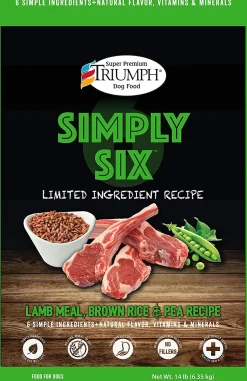 Triumph Simply Six Lamb Meal, Brown Rice & Pea Dry Dog Food - 14 lb Bag