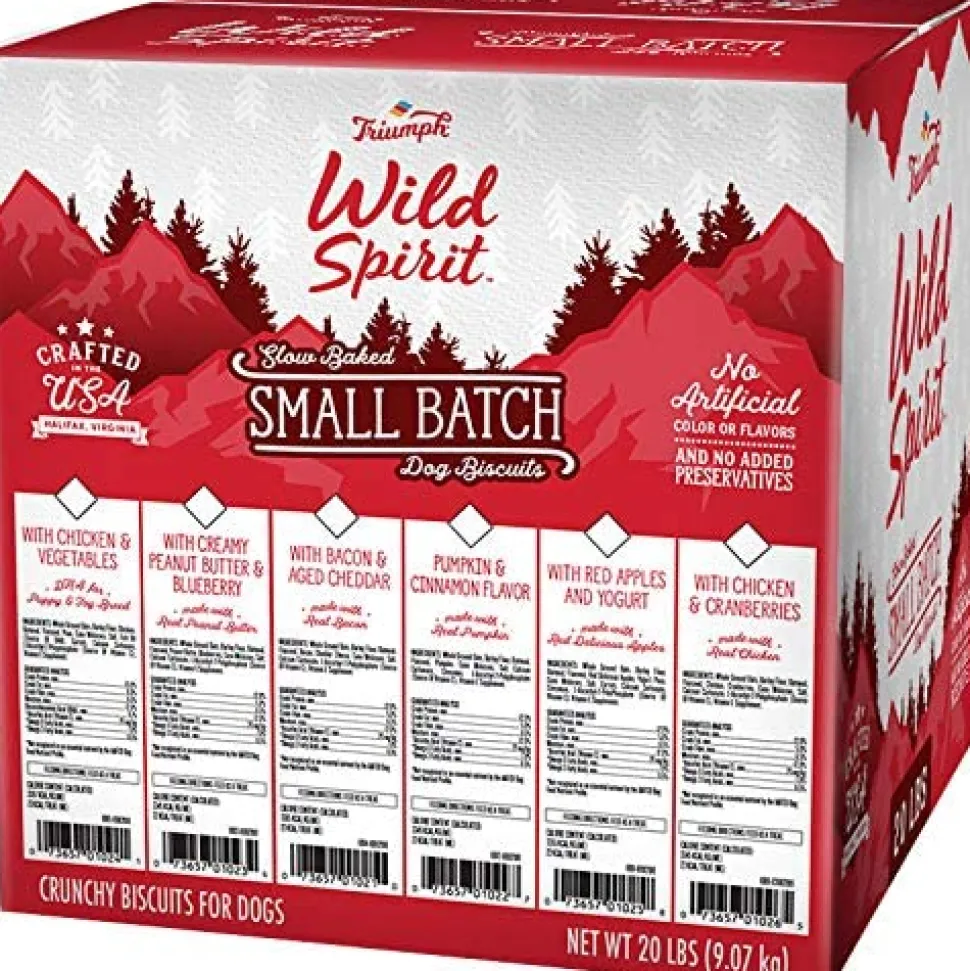 Triumph Wild Spirit Wheat-Free Chicken & Vegetables for Puppy and Toy Breeds Bulk Dog Biscuits - 20 lb Bag