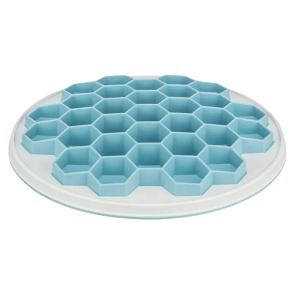 Trixie Pet Products Hive Plate Silicone Slow Feeding Dog Mat - Blue - 11.5 Inches
